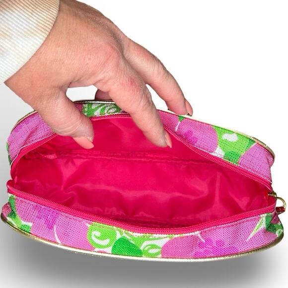 Lilly Pulitzer for Estee Lauder Cosmetic Bag Floral Bright Colorful Vibrant Pink - Picture 4 of 4